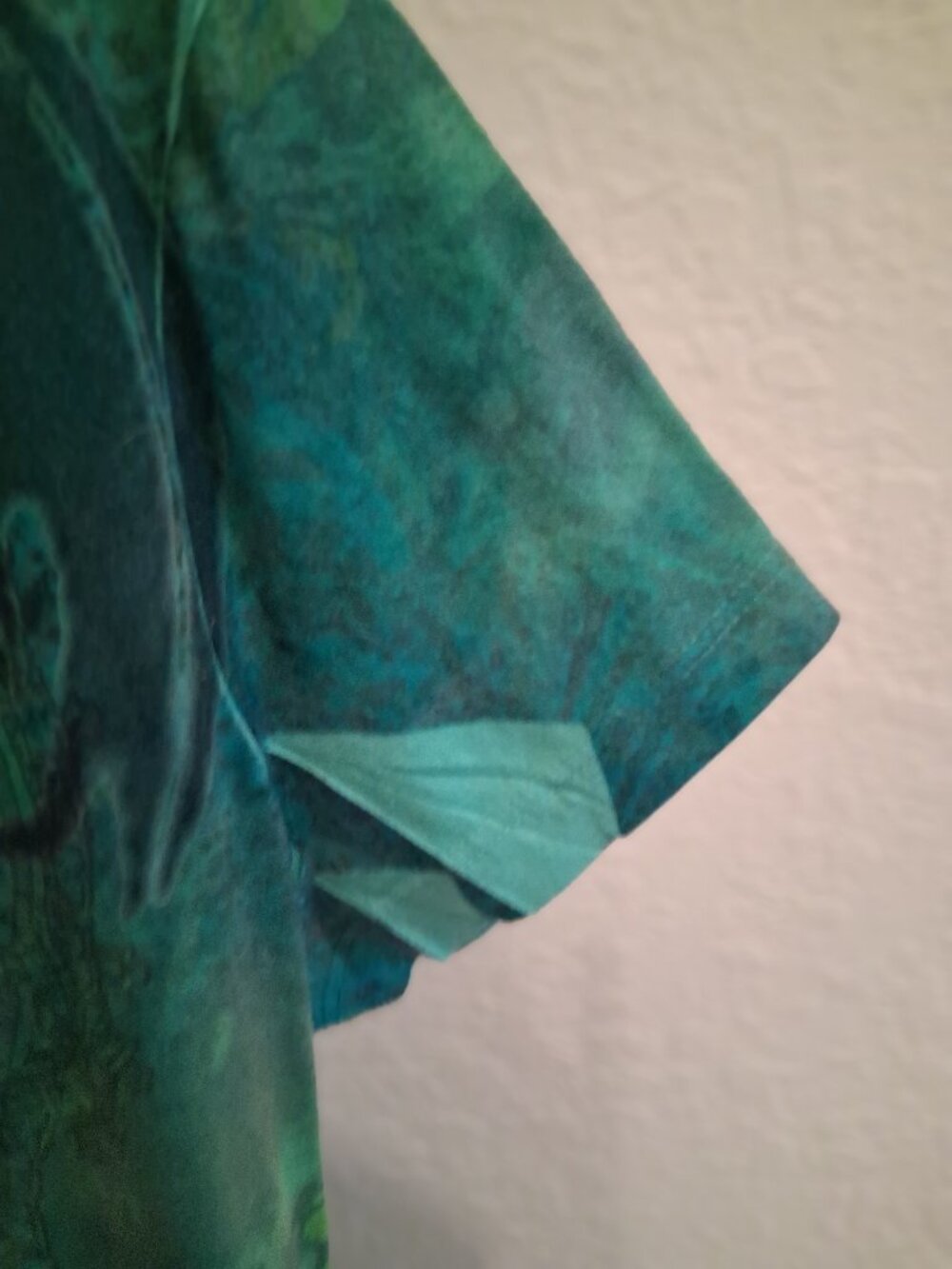 Appropriate Behavior Teal Green Paisley V-Neck Blouse Top Sz XL Short Sleeve - Picture 9 of 9